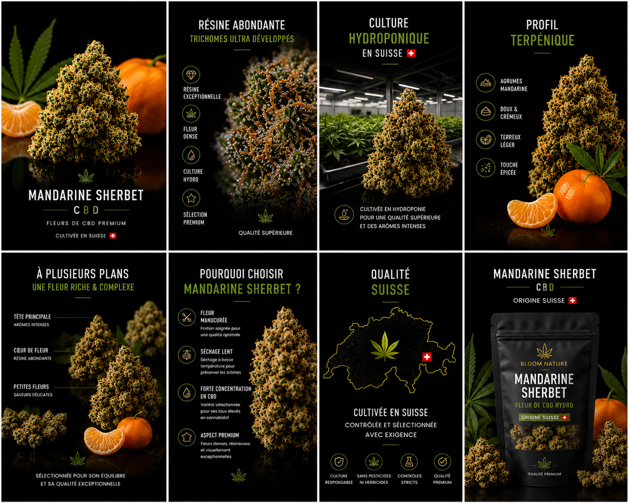 Mandarine Sherbet 16% CBD - Hydro Premium Suisse