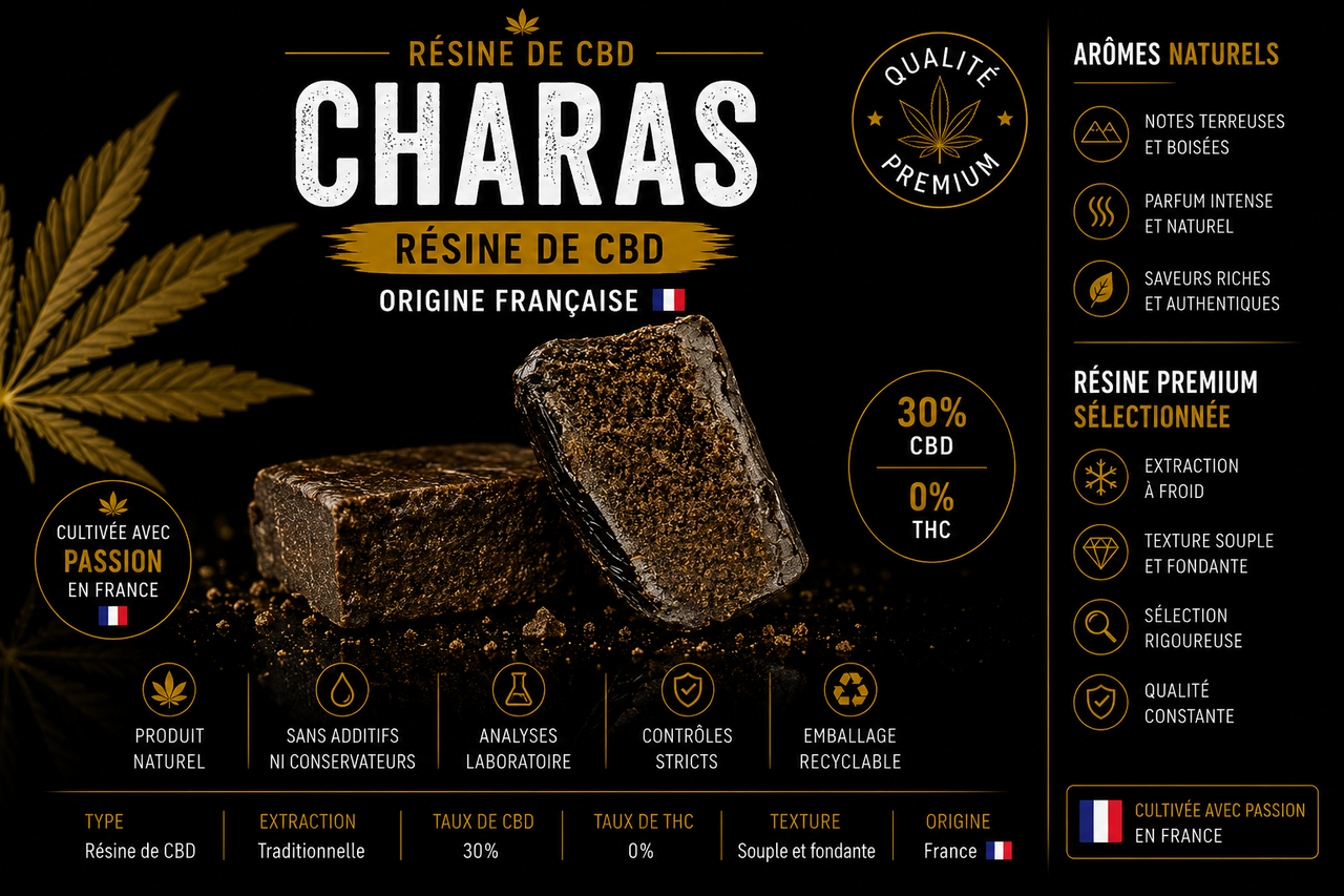 Résine CBD Charas - 0% THC