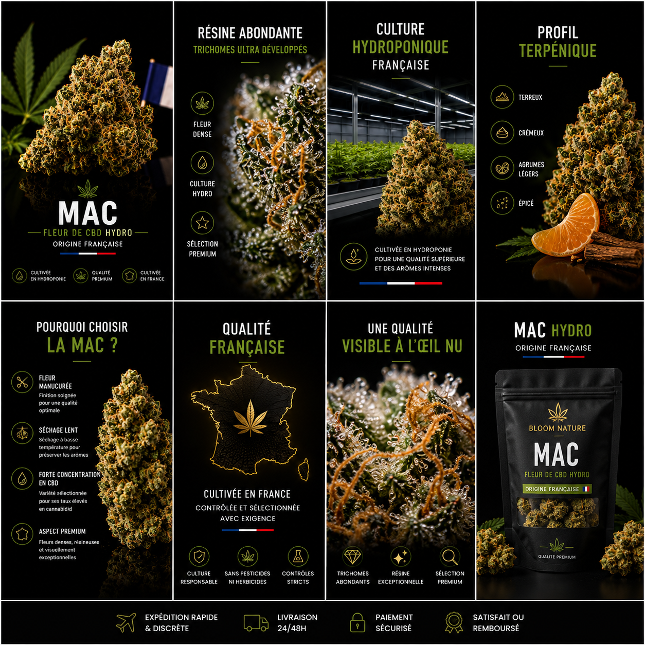 MAC HYDRO fleur CBD bloom Nature