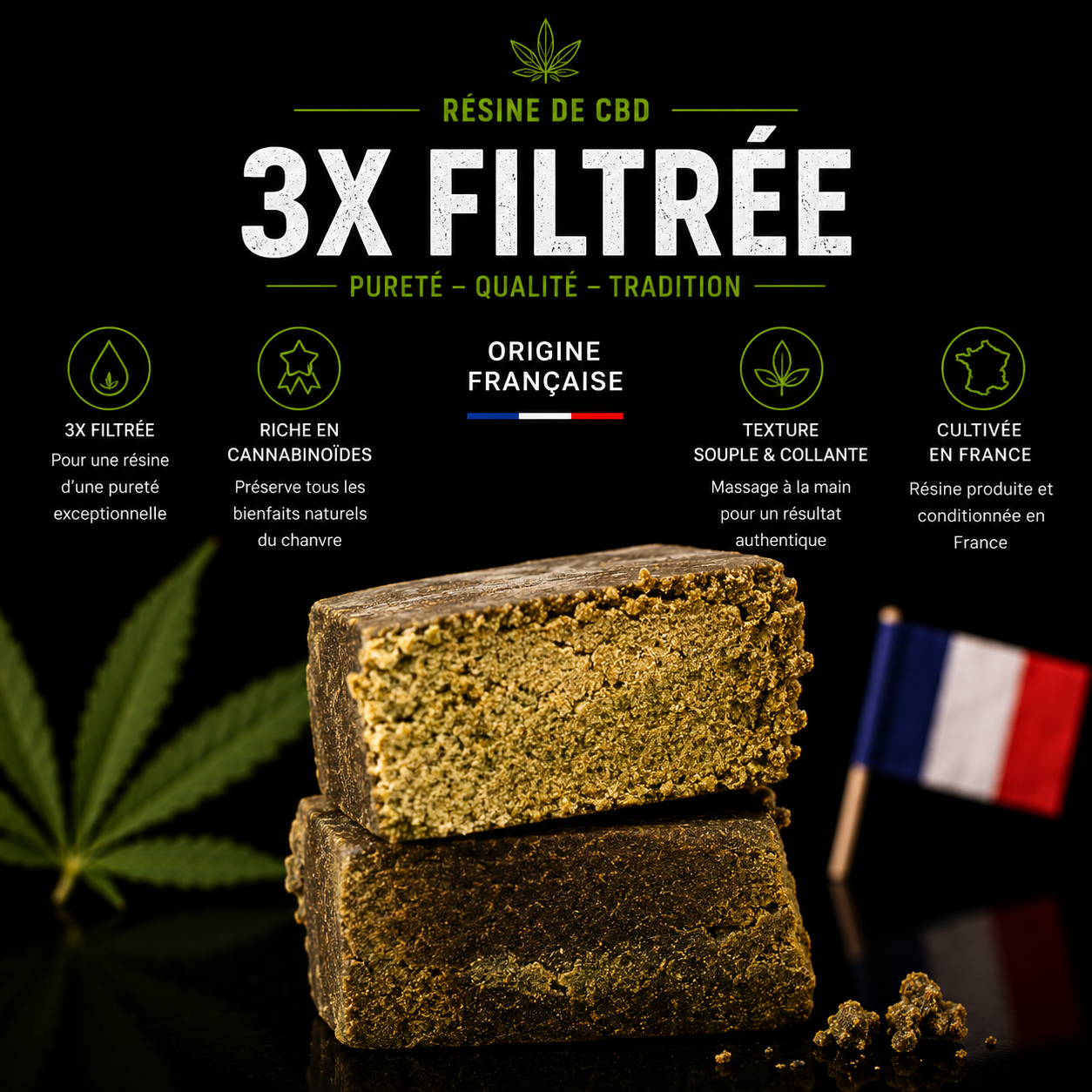 Résine CBD 3X filtrée